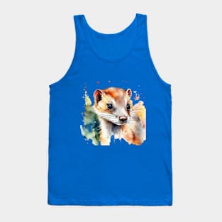 Cute ferret watercolor design tees gift ideas Tank Top